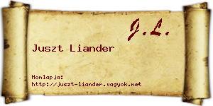 Juszt Liander névjegykártya